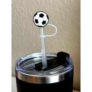 Soccer 1- Straw Topper- Qty 1- Fits Starbucks/Stanley Cup Straws